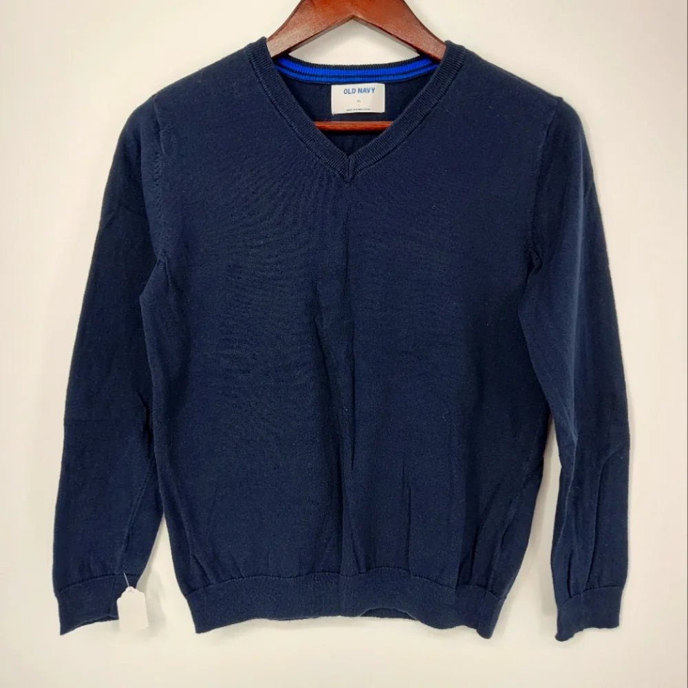 Old Navy Boys Navy Blue V-Neck Sweater Size X Large